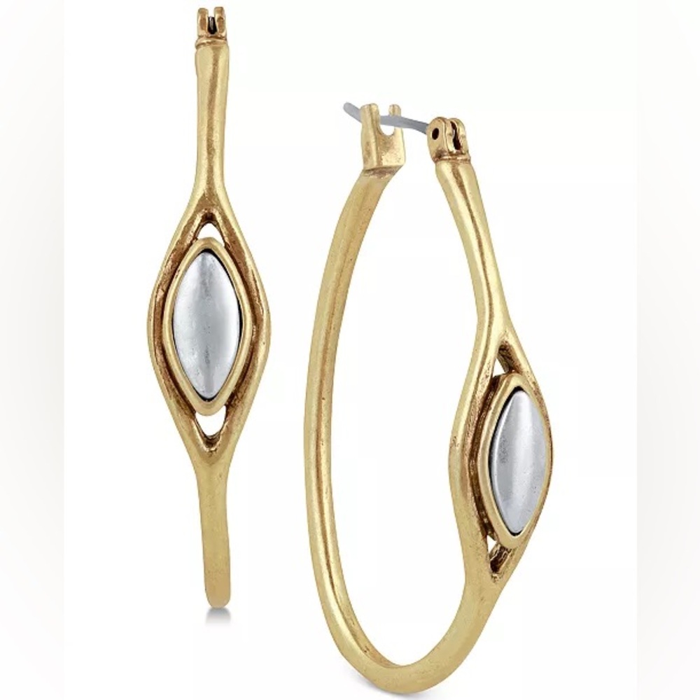 Lucky Brand two tone hoops